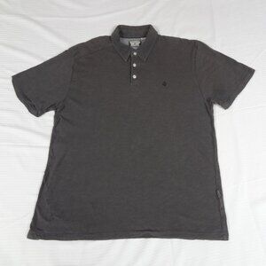 VOLCOM STONE THREE BUTTON COLLAR GRAY LARGE POLO SHIRT L86